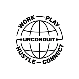 Logo of Urconduit in black color in white background