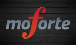 Logo of Moforte made in gray and red color