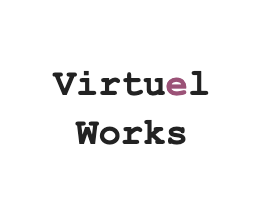 aVirtuel works logo with its e in different color